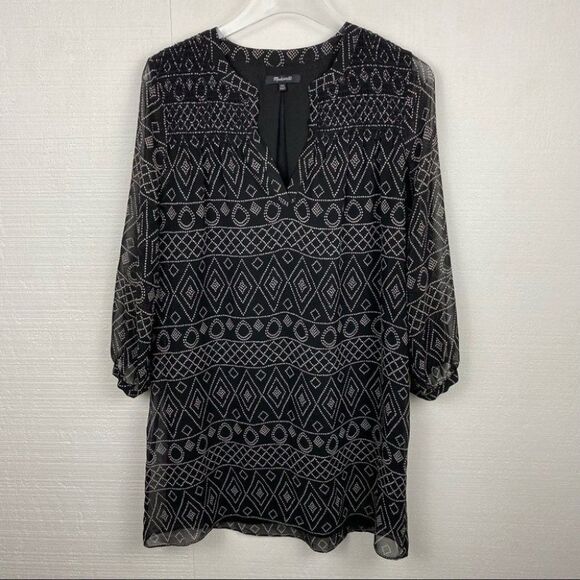 Madewell Dresses & Skirts - Madewell Smock Tunic Dress Shift Black Caravan